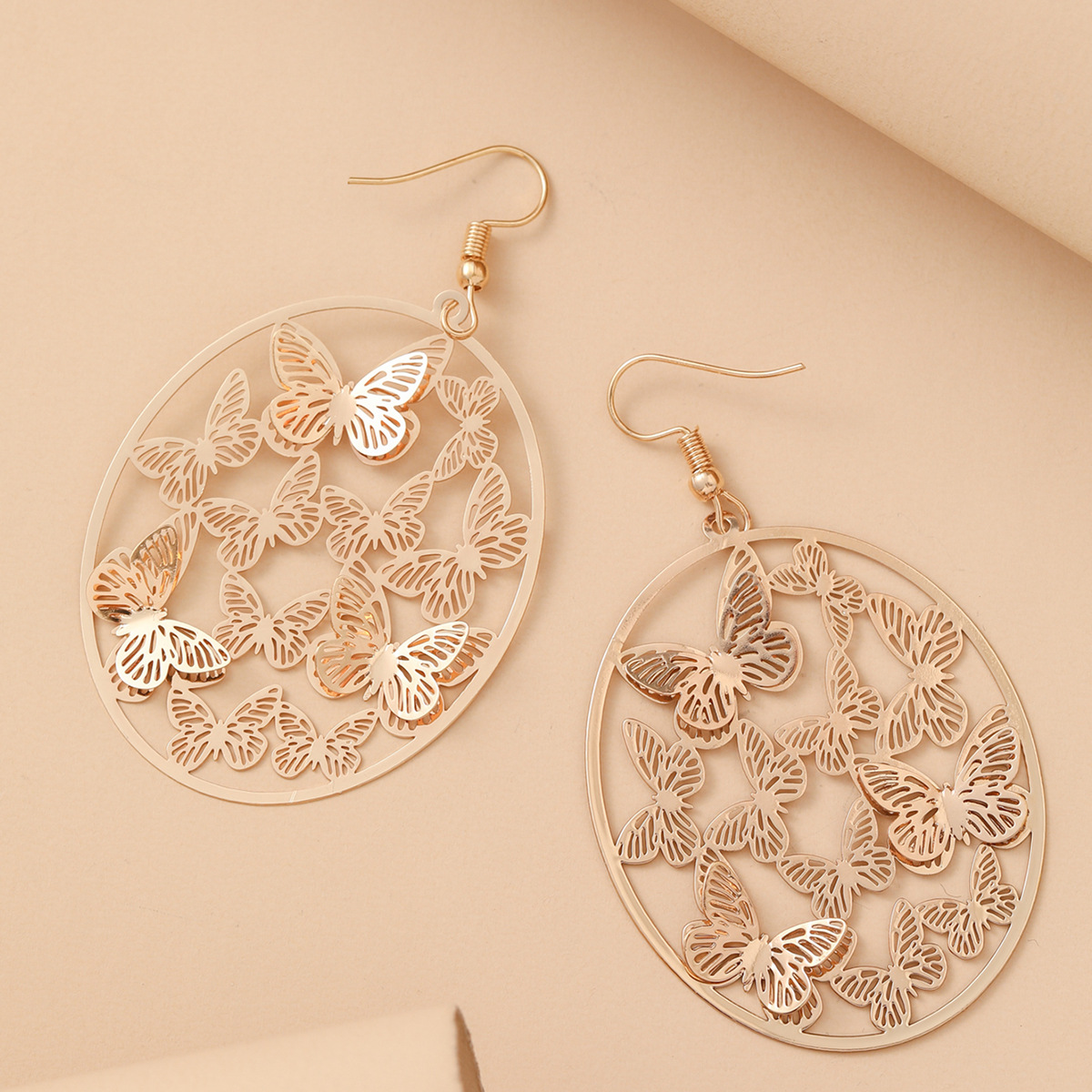 1 Pair Sweet Butterfly Plating Metal Drop Earrings display picture 2