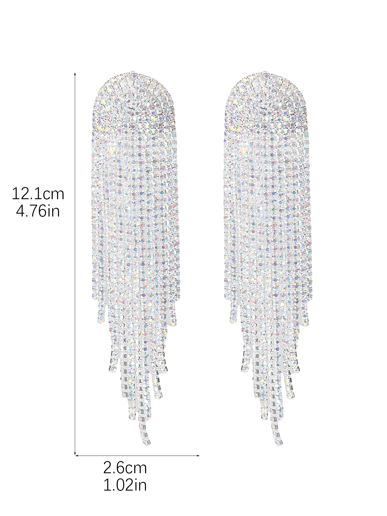 1 Pair Luxurious Wedding Vacation Geometric Rhinestone Silver Plated Drop Earrings display picture 6