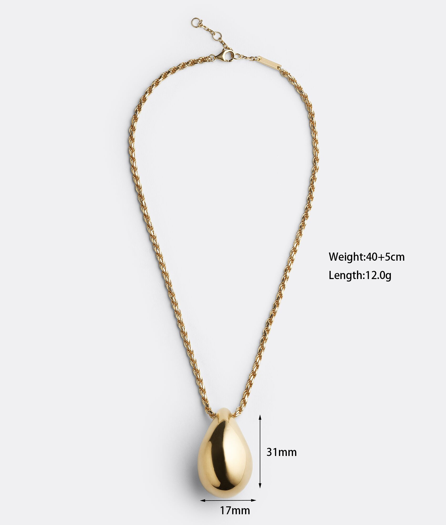 Elegant Simple Style Water Droplets Stainless Steel Plating 18k Gold Plated Pendant Necklace display picture 1