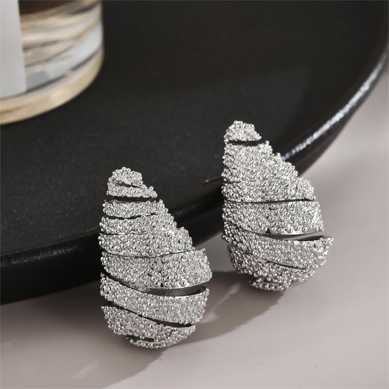 1 Pair Simple Style Water Droplets Plating Copper 18k Gold Plated White Gold Plated Ear Studs display picture 5