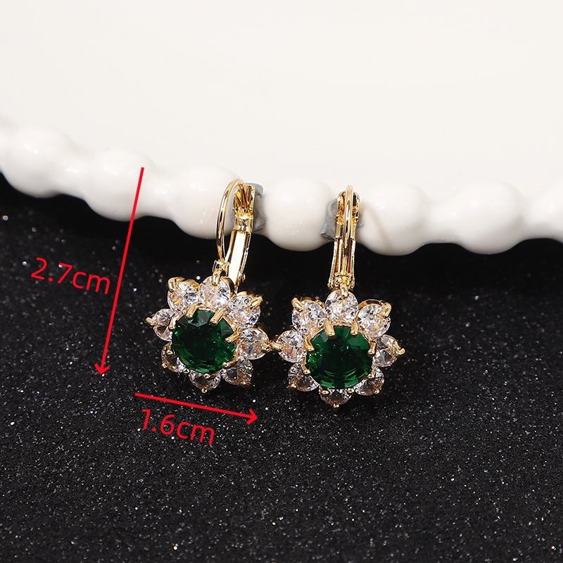 1 Pair Romantic Shiny Flower Plating Inlay Copper Zircon Gold Plated Drop Earrings display picture 4
