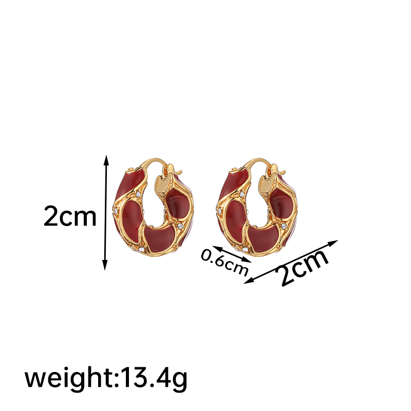1 Pair French Style Geometric Plating Copper 18k Gold Plated Ear Studs display picture 7