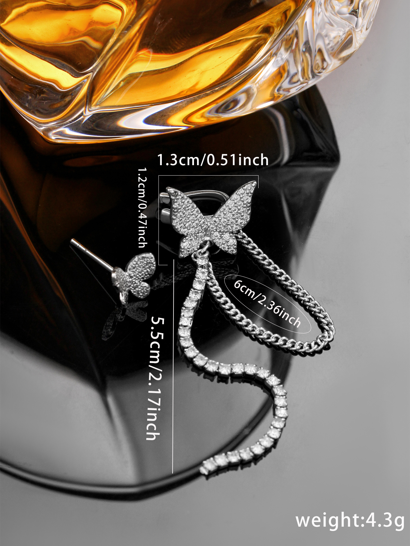 1 Piece Streetwear Shiny Butterfly Tassel Copper Ear Cuffs display picture 14