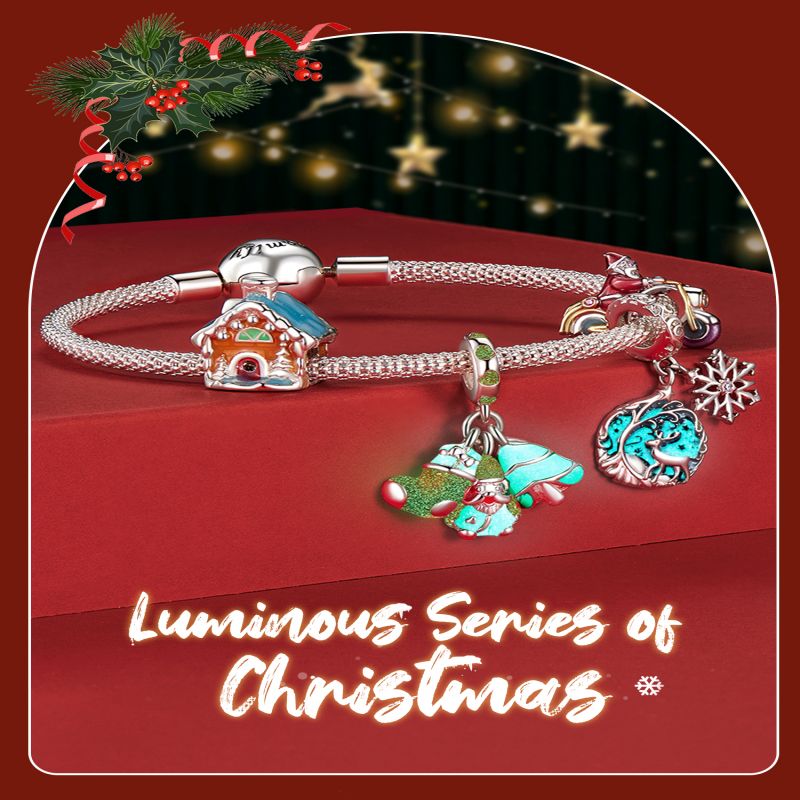 Atmosphere Christmas Dangling Beads S925 Sterling Silver Diy Bracelet Accessories display picture 5