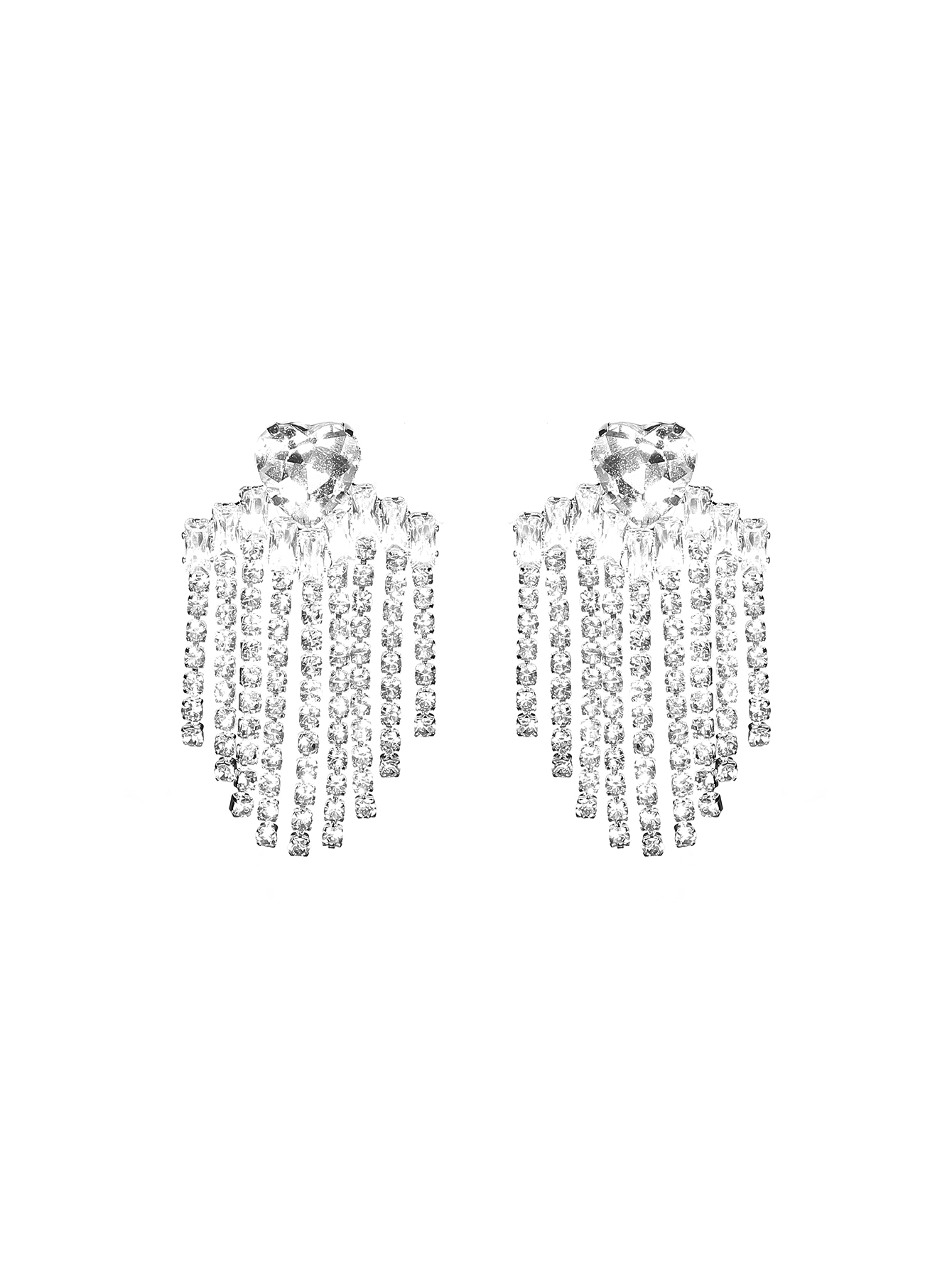 1 Par Elegante Lujoso Geométrico Embutido Aleación Diamantes De Imitación Pendientes De Gota display picture 5