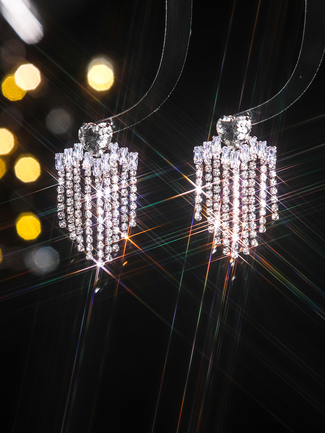 1 Pair Elegant Luxurious Geometric Inlay Alloy Rhinestones Drop Earrings display picture 3