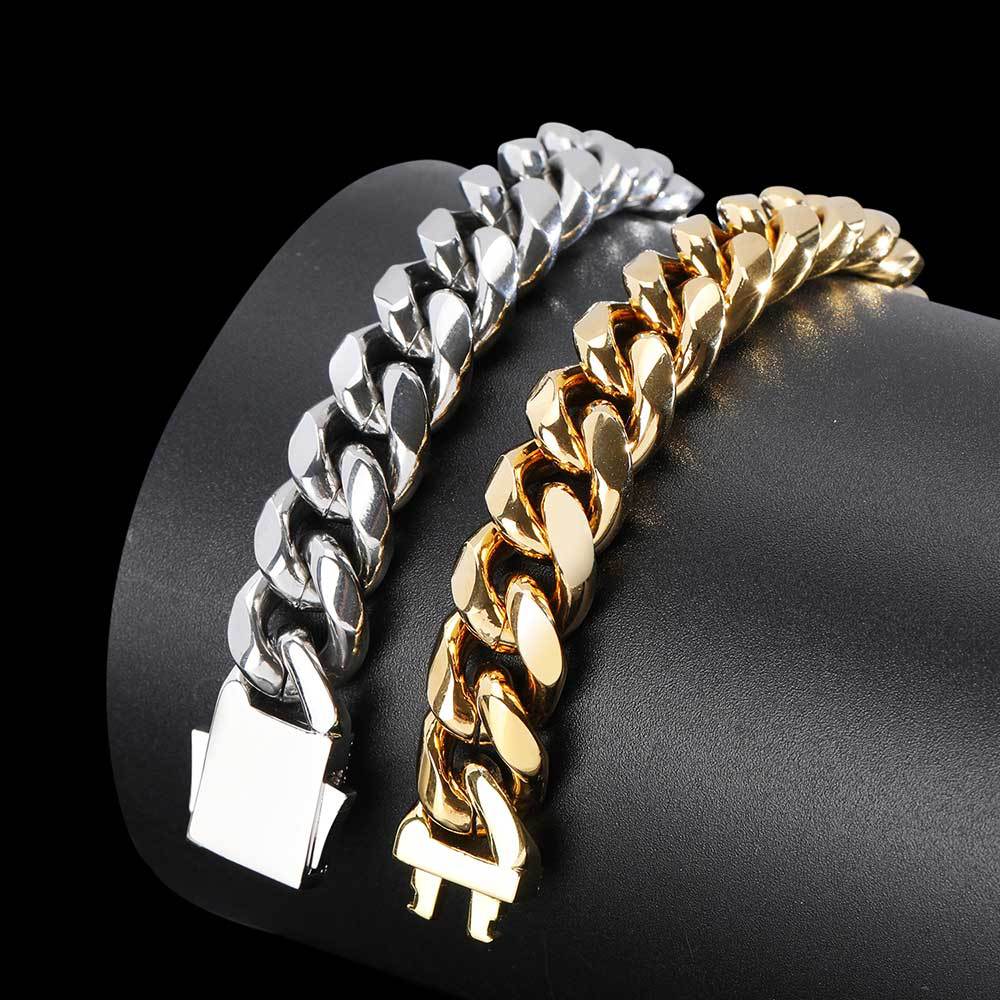 Hip-hop Geometric Stainless Steel Plating Men's Bracelets display picture 2