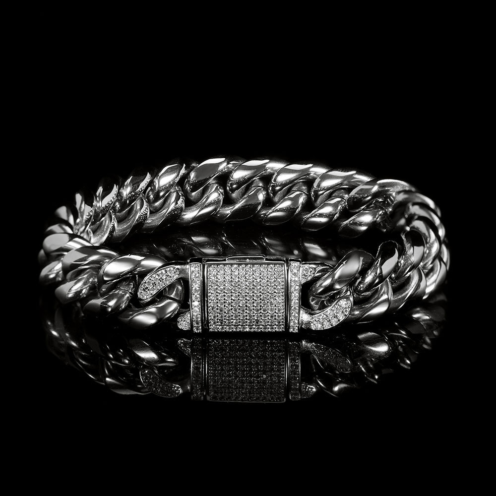 Hip-hop Rock Geometric Stainless Steel Plating Inlay Zircon Men's Bracelets display picture 4