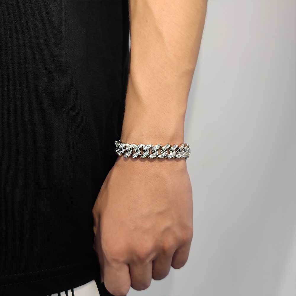 Hip-hop Streetwear Geometric Copper Inlay Zircon Men's Bracelets display picture 2