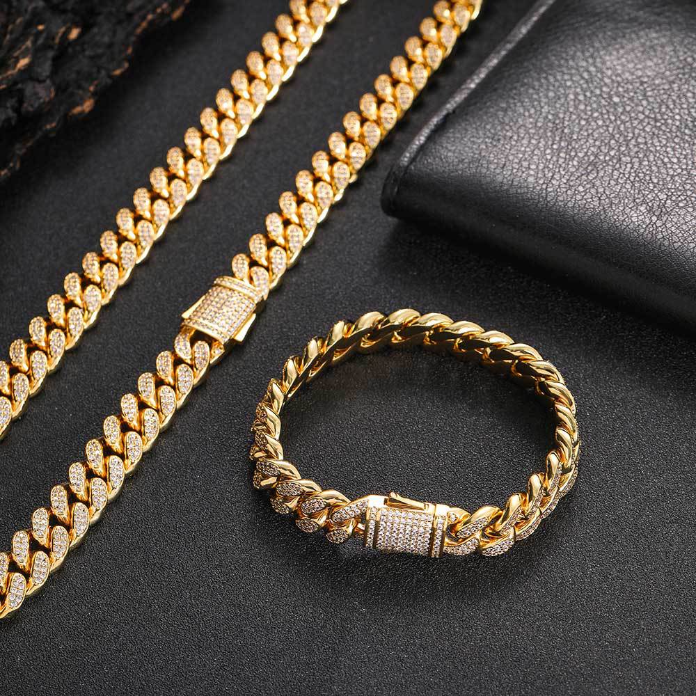 Hip-hop Streetwear Geometric Copper Inlay Zircon Men's Bracelets display picture 3