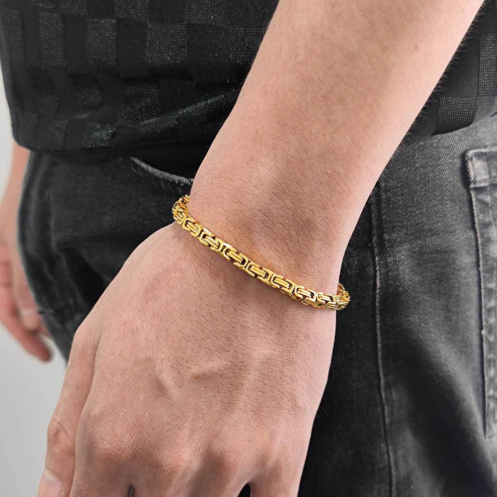Casual Hip-hop Vintage Style Geometric Stainless Steel Plating Men's Bracelets display picture 2