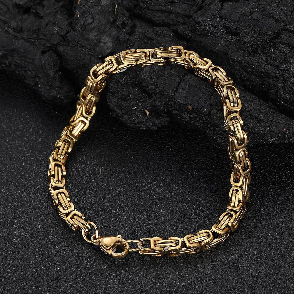 Casual Hip-hop Vintage Style Geometric Stainless Steel Plating Men's Bracelets display picture 3