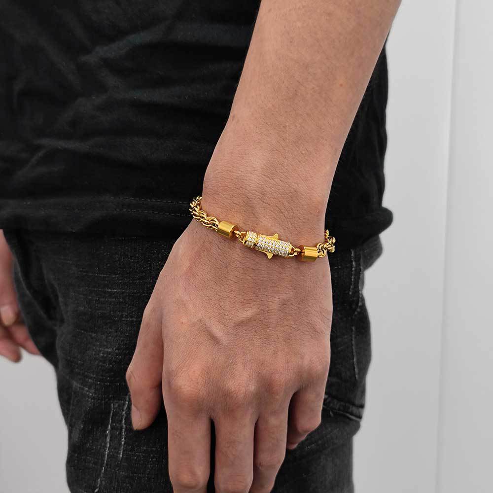 Hip Hop Geometrisch Rostfreier Stahl Überzug Männer Armbänder display picture 1