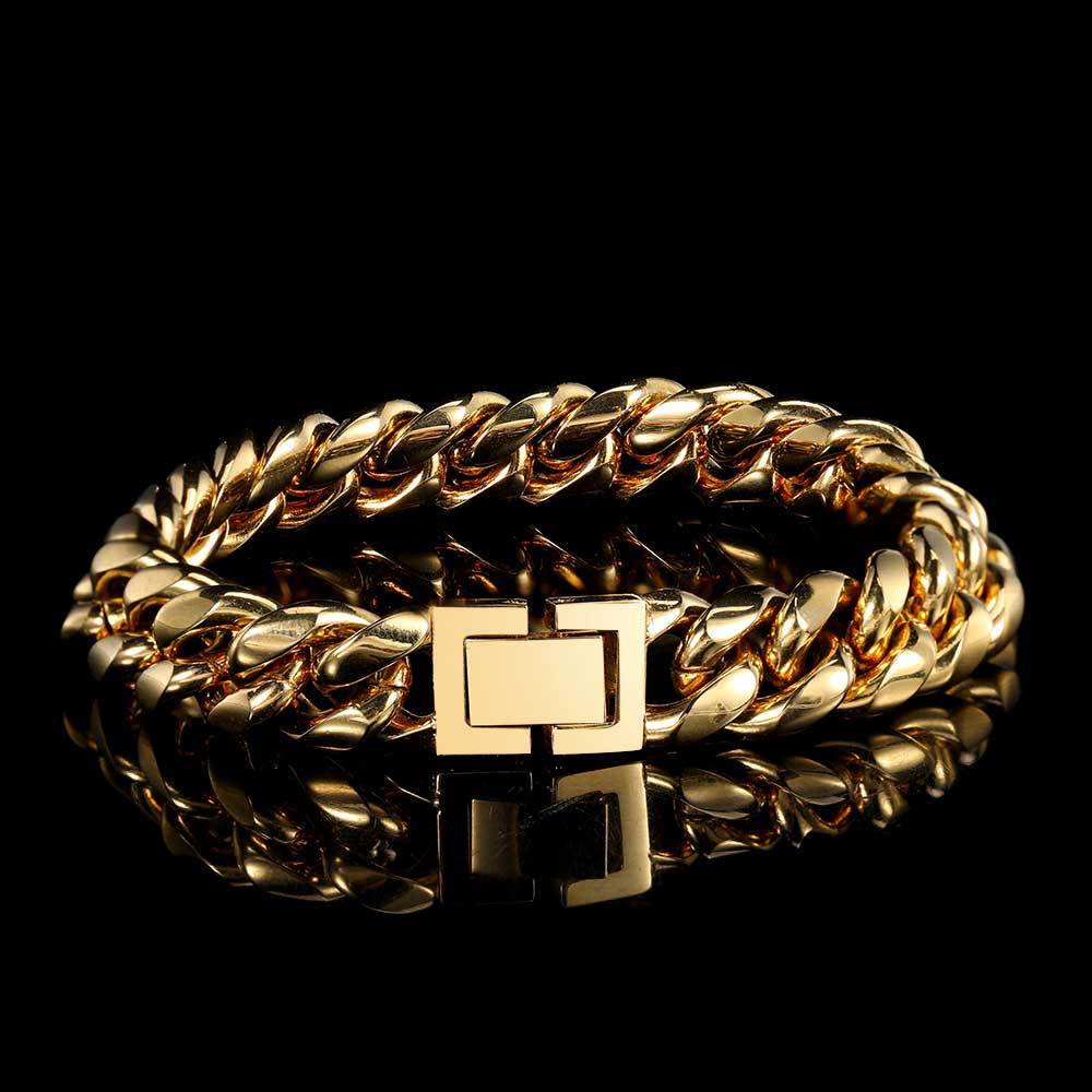 Hip Hop Geométrico Acero Inoxidable Enchapado Hombres Pulsera display picture 3