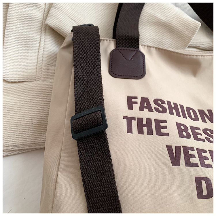 Unisex Canvas Letter Sports Sewing Thread Square Zipper Handbag display picture 4