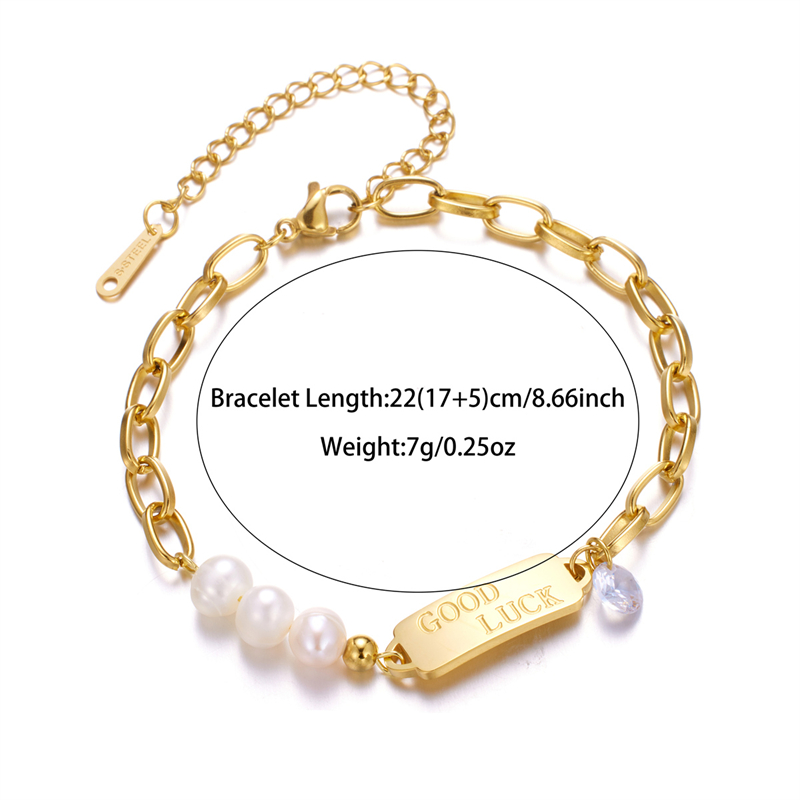 Elegant Letter Stainless Steel Plating 18k Gold Plated Bracelets display picture 1