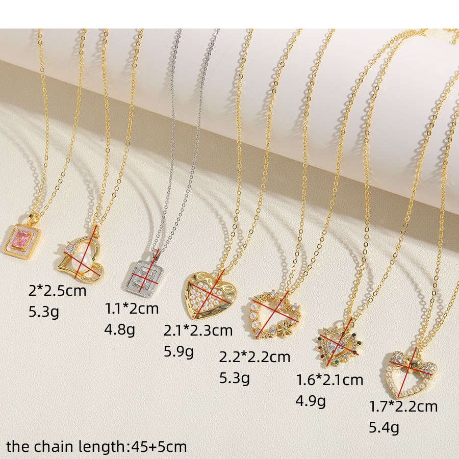 Retro Simple Style Heart Shape Copper Plating Inlay Artificial Pearls Zircon 14k Gold Plated White Gold Plated Pendant Necklace display picture 7