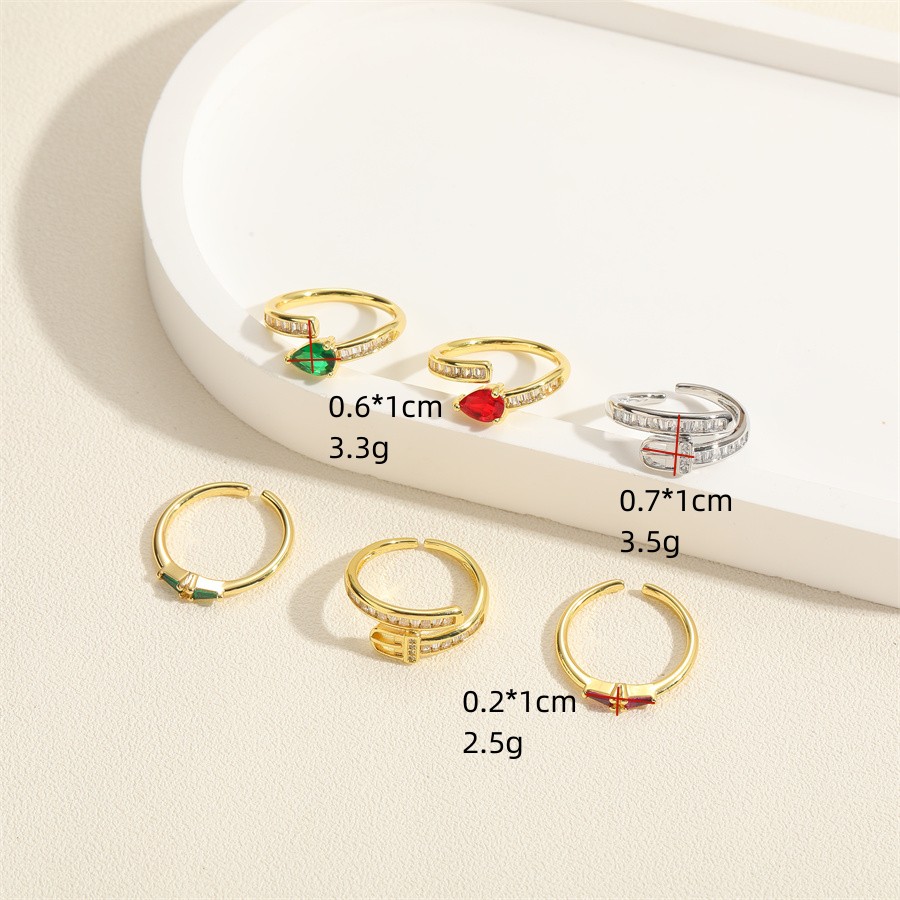 Simple Style Snake Copper Plating Inlay Zircon 14k Gold Plated White Gold Plated Open Rings display picture 1