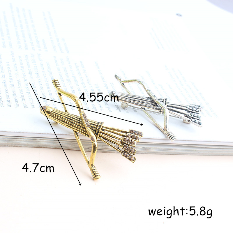 Cool Style Bow And Arrow Alloy Inlay Rhinestones Unisex Brooches display picture 4