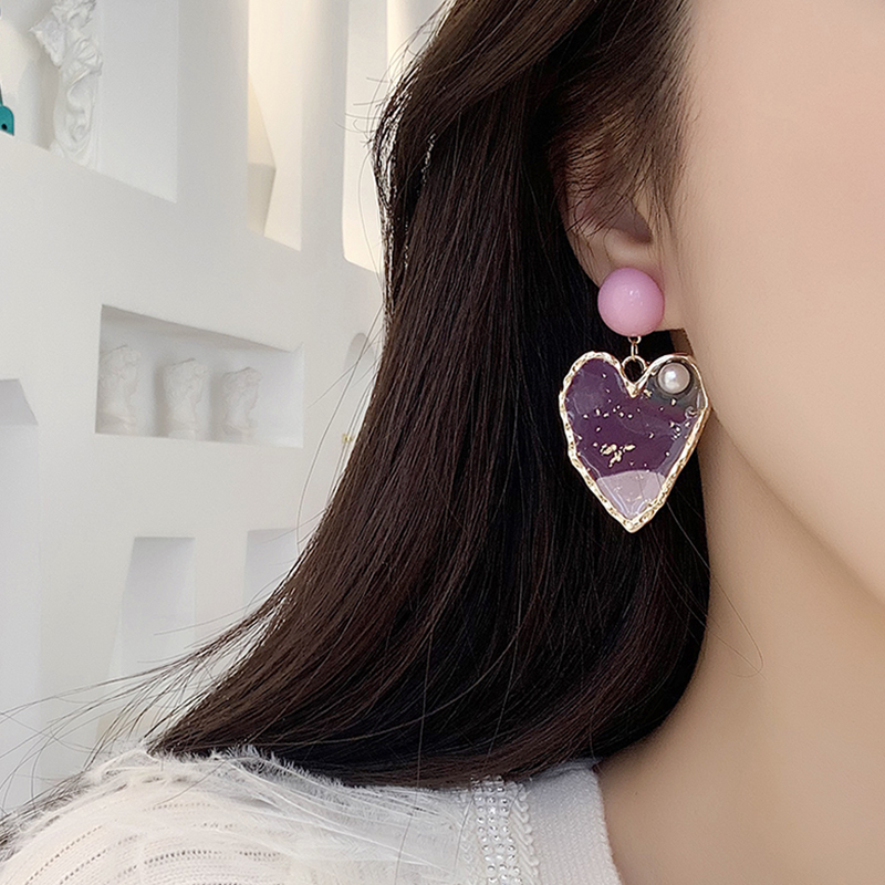 1 Pair Elegant Streetwear Heart Shape Alloy Drop Earrings display picture 3