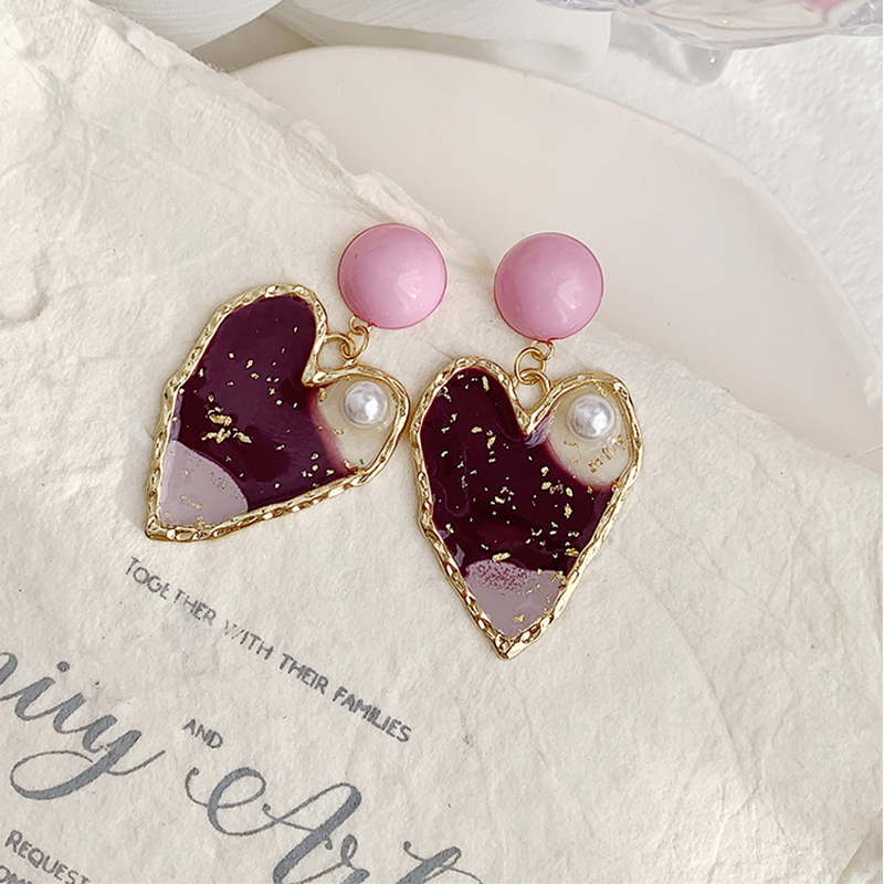 1 Pair Elegant Streetwear Heart Shape Alloy Drop Earrings display picture 4