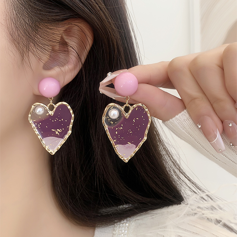 1 Pair Elegant Streetwear Heart Shape Alloy Drop Earrings display picture 2