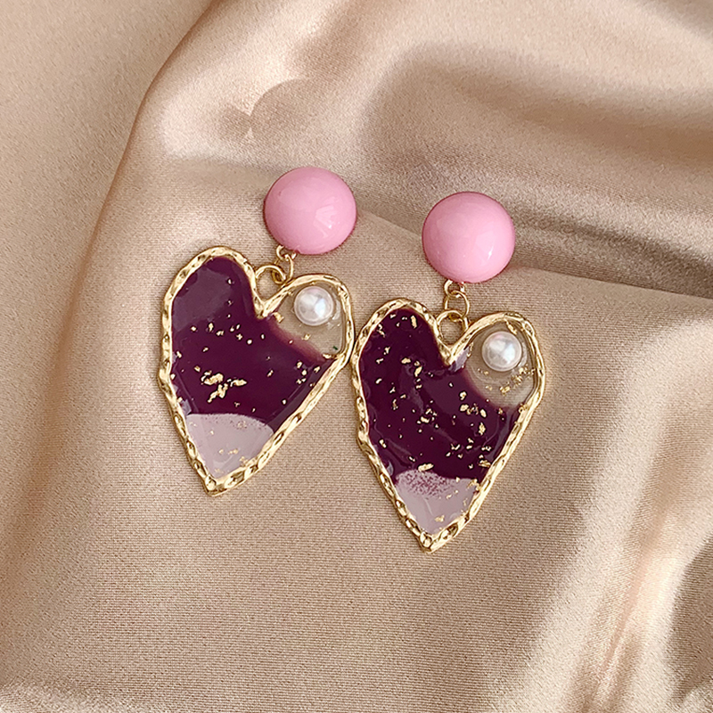 1 Pair Elegant Streetwear Heart Shape Alloy Drop Earrings display picture 7