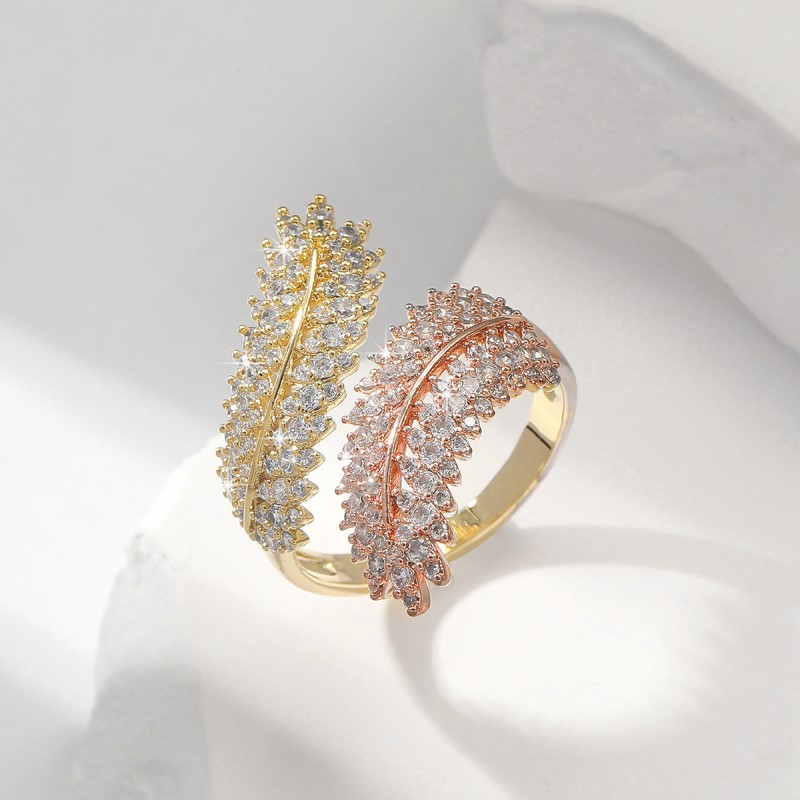 Copper 18K Gold Plated Elegant Inlay Geometric Zircon Open Rings display picture 2