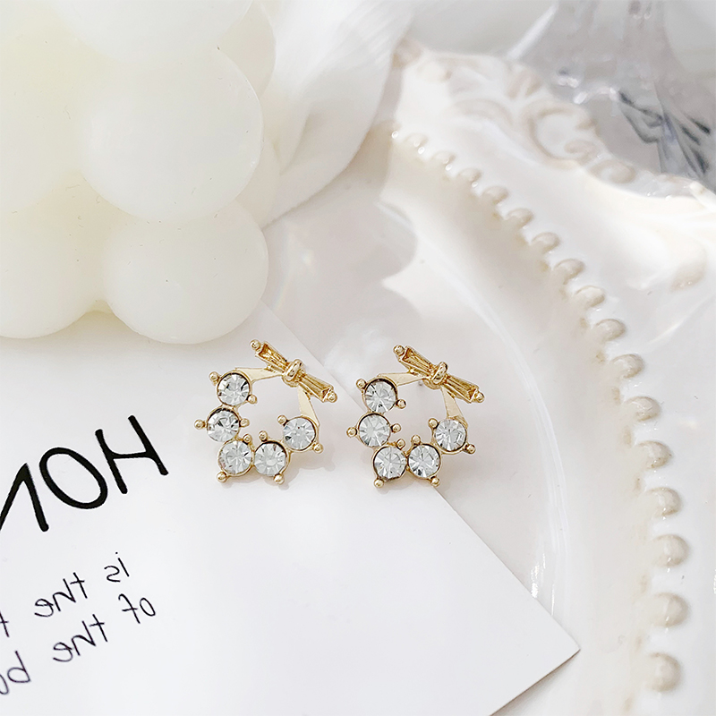 1 Pair Elegant Geometric Inlay Alloy Artificial Rhinestones Gold Plated Ear Studs display picture 1