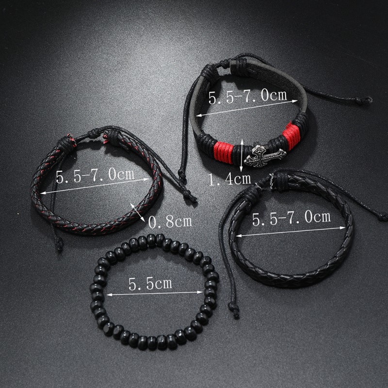 Hip-hop Punk Cross Pu Leather Unisex Bracelets display picture 4