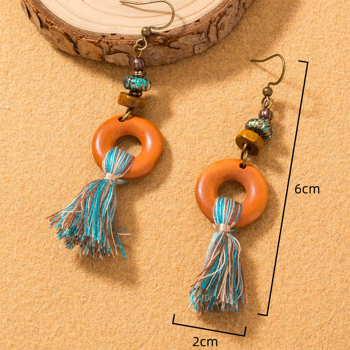 1 Pair Vintage Style Hawaiian Color Block Resin Zinc Alloy Ear Hook display picture 5