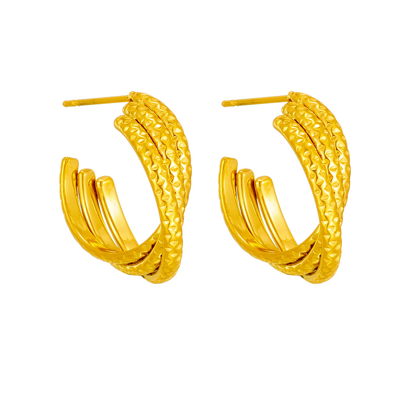1 Pair Vintage Style Solid Color Plating Stainless Steel Acrylic 18K Gold Plated Ear Studs display picture 4