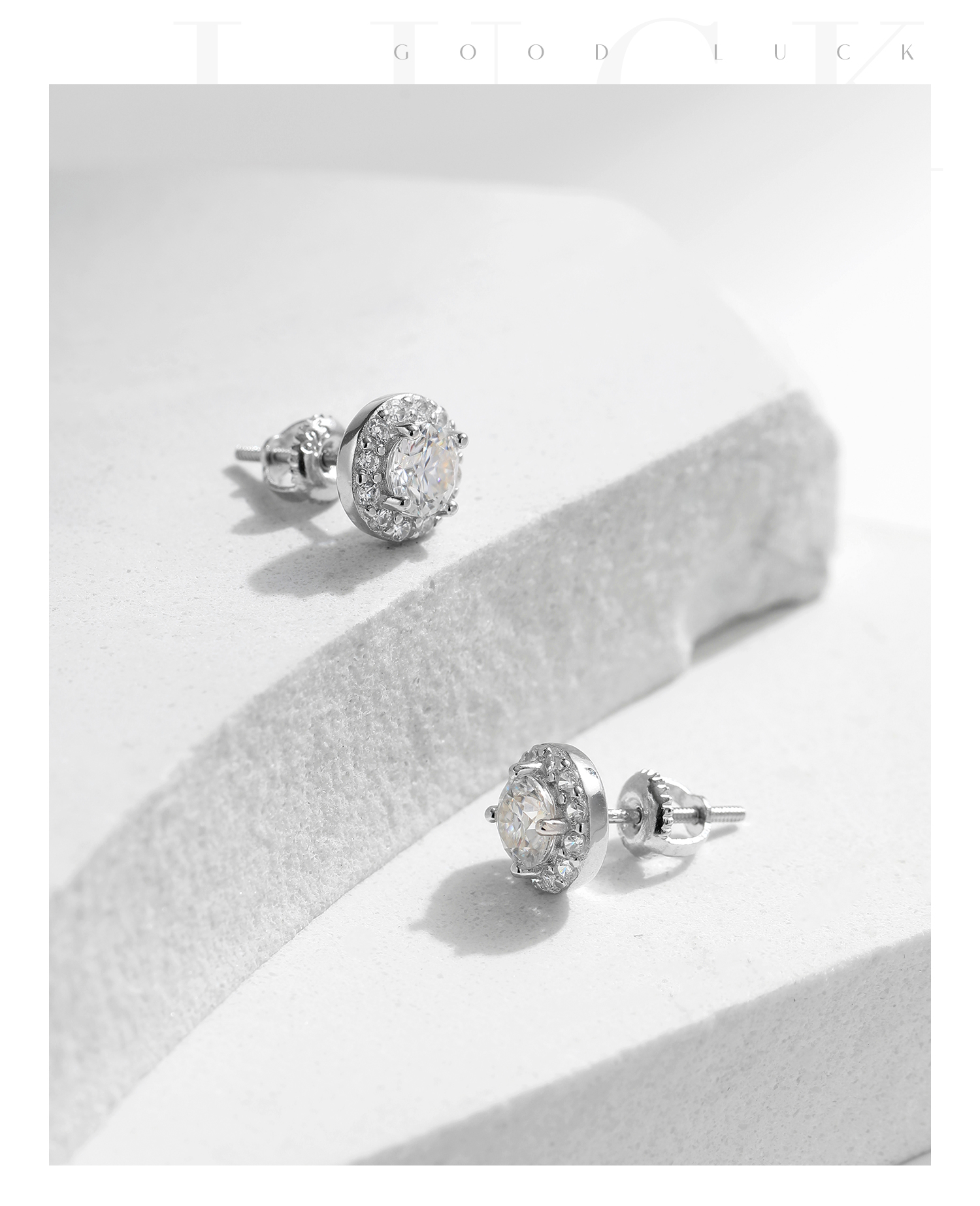 Style Ig Élégant Géométrique Argent Sterling Gra Placage Incruster Moissanite Plaqué Rhodium Boucles D'oreilles display picture 12