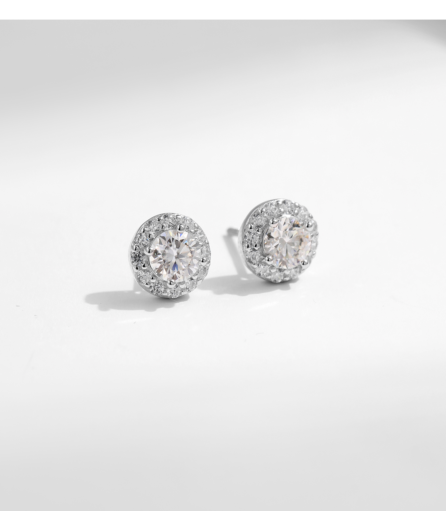 Style Ig Élégant Géométrique Argent Sterling Gra Placage Incruster Moissanite Plaqué Rhodium Boucles D'oreilles display picture 13