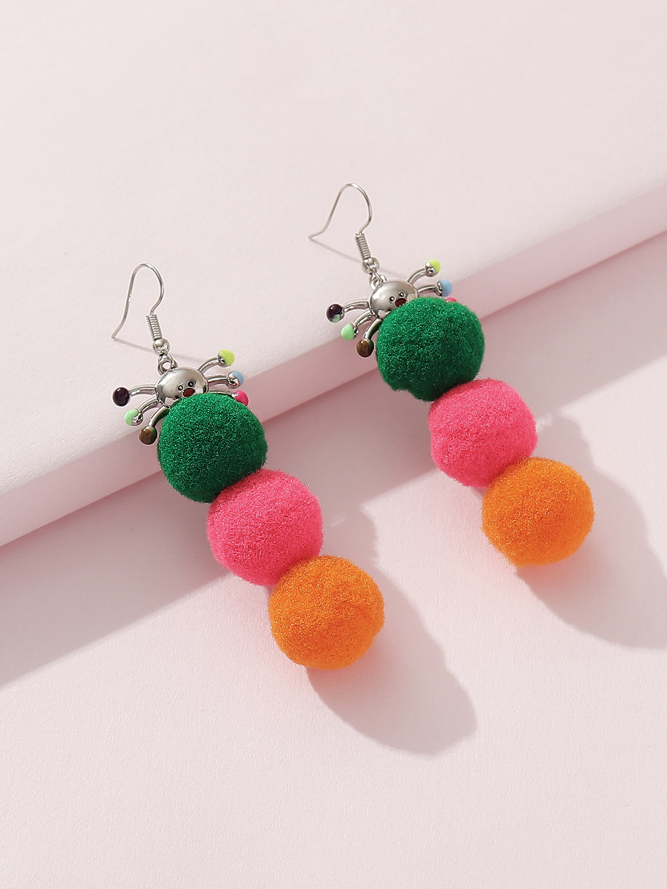 1 Pair Cute Funny Novelty Color Block Patchwork Enamel Alloy Woolen Ear Hook display picture 2