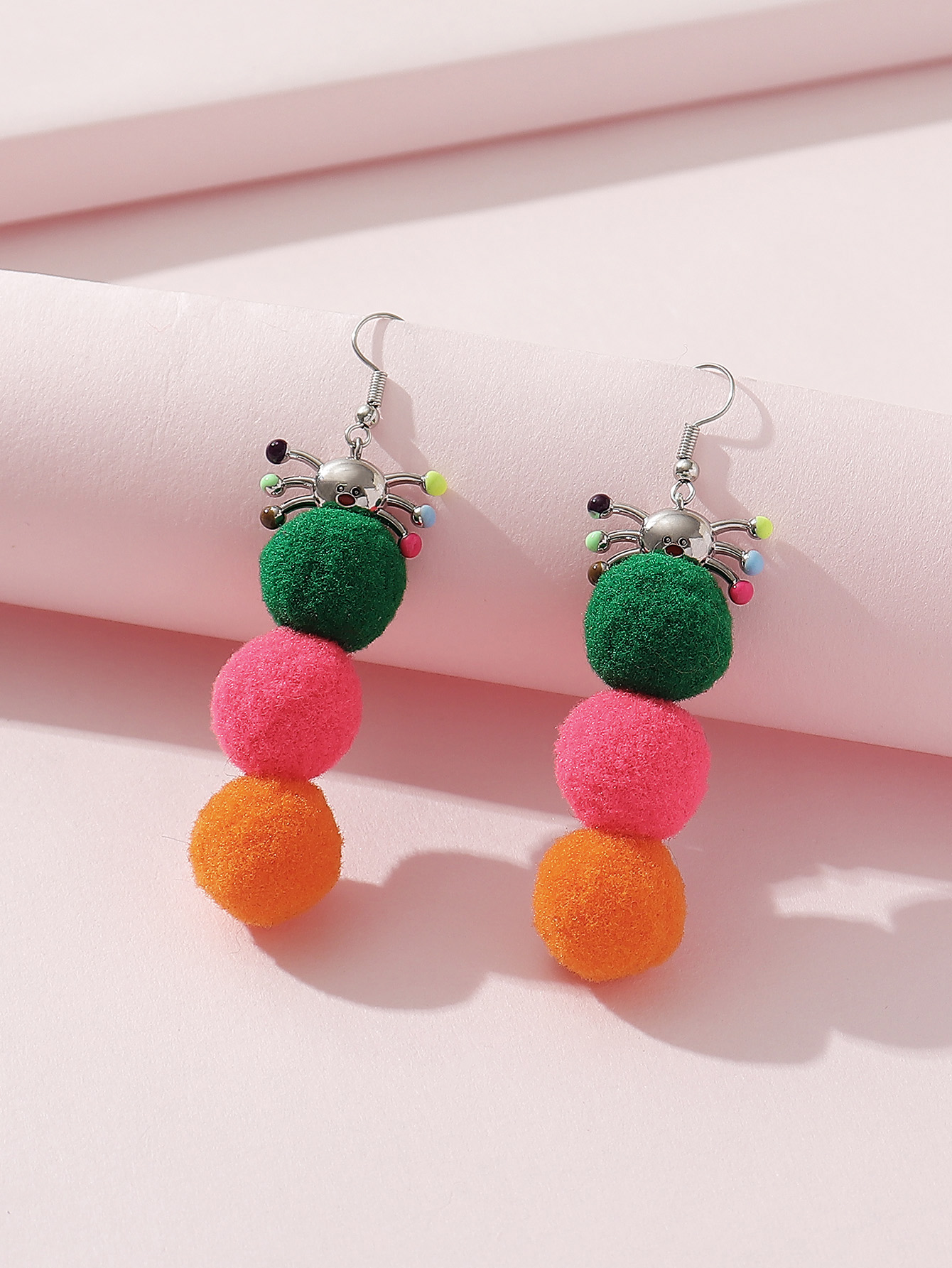 1 Pair Cute Funny Novelty Color Block Patchwork Enamel Alloy Woolen Ear Hook display picture 3