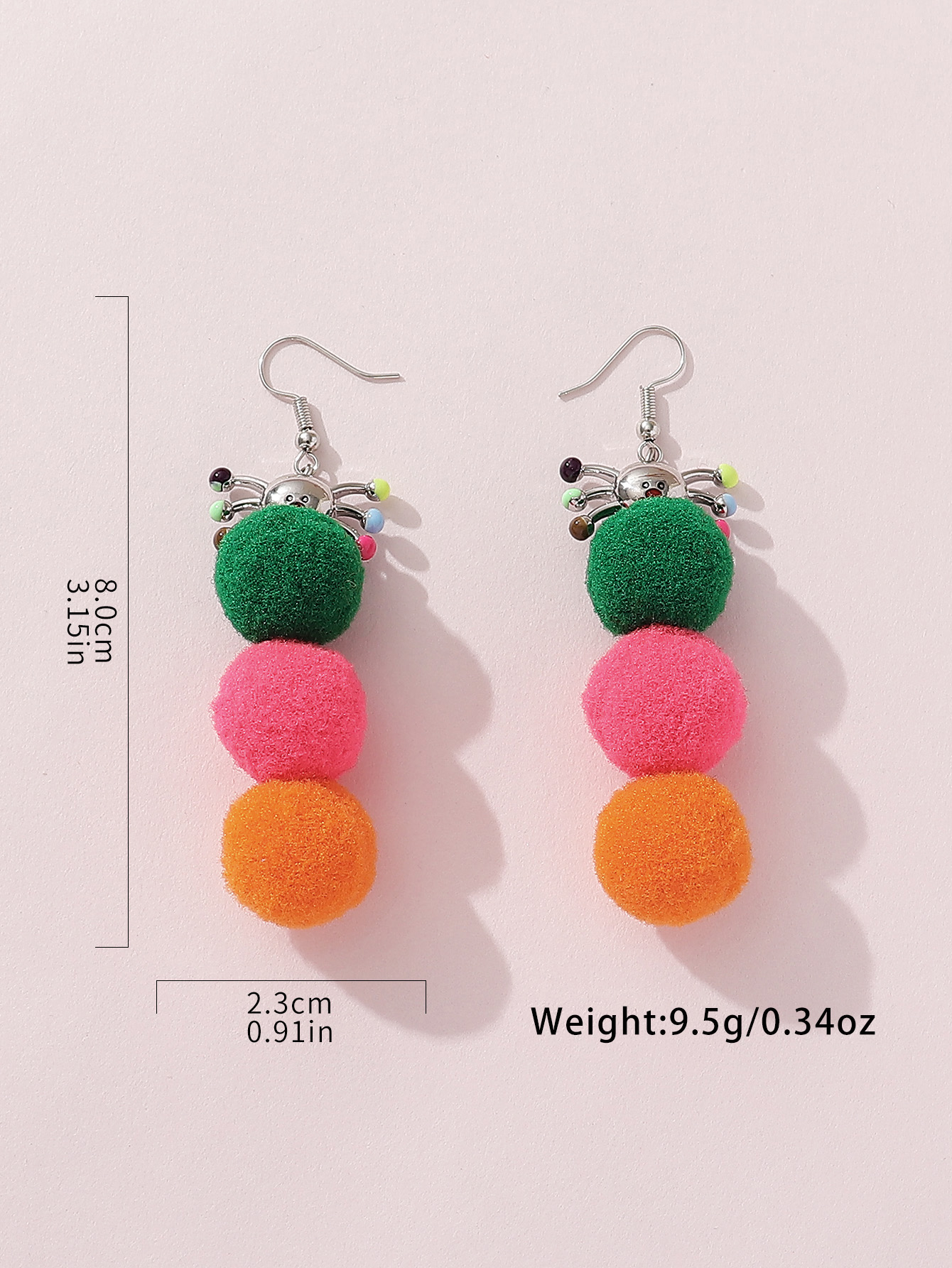 1 Pair Cute Funny Novelty Color Block Patchwork Enamel Alloy Woolen Ear Hook display picture 1