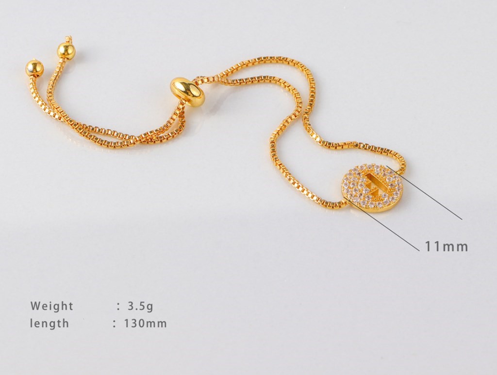 Elegant Lady Streetwear Letter Copper Plating Inlay Zircon Bracelets display picture 2