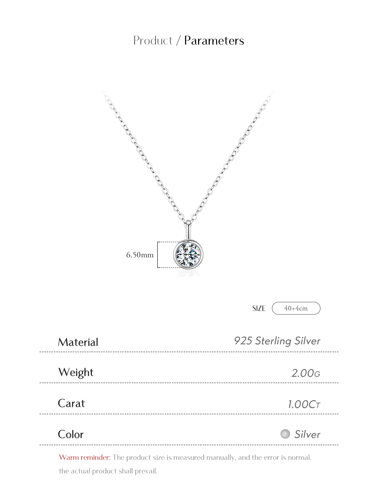 Ig Style Elegant Round Sterling Silver Gra Plating Inlay Moissanite Rhodium Plated Pendant Necklace display picture 9
