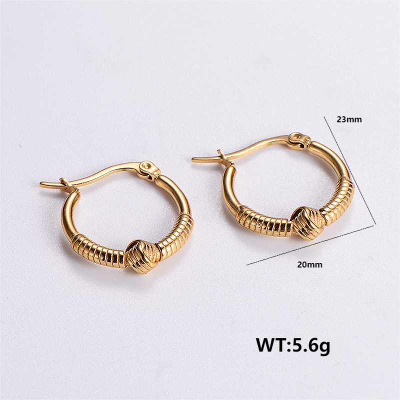 1 Pair Simple Style Solid Color Plating 304 Stainless Steel 18K Gold Plated Earrings display picture 8