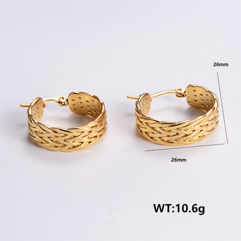 1 Pair Simple Style Solid Color Plating 304 Stainless Steel 18K Gold Plated Earrings display picture 6