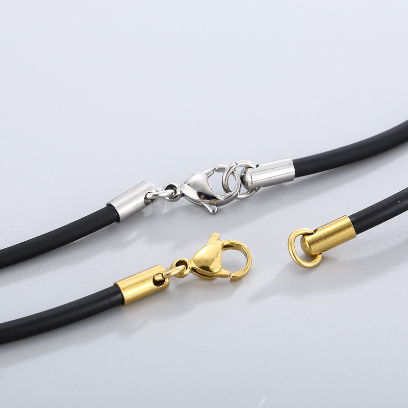 Simple Style Solid Color Leather Rope Plating Chain Unisex Necklace display picture 2