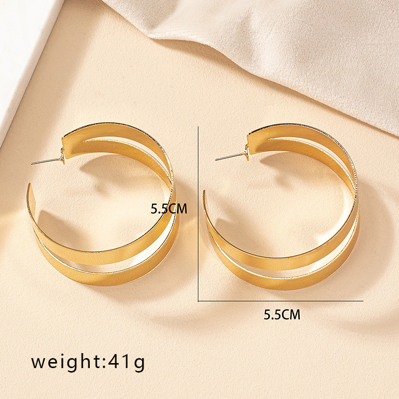 1 Pair Streetwear Korean Style Round Plating Alloy Gold Plated Earrings display picture 10