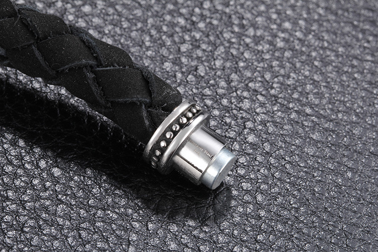 Simple Style Geometric Word Leather Titanium Steel Braid Men's Bracelets display picture 6