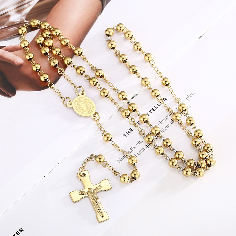 Titanium Steel 18K Gold Plated Elegant Lady Plating Cross Sweater Chain display picture 1