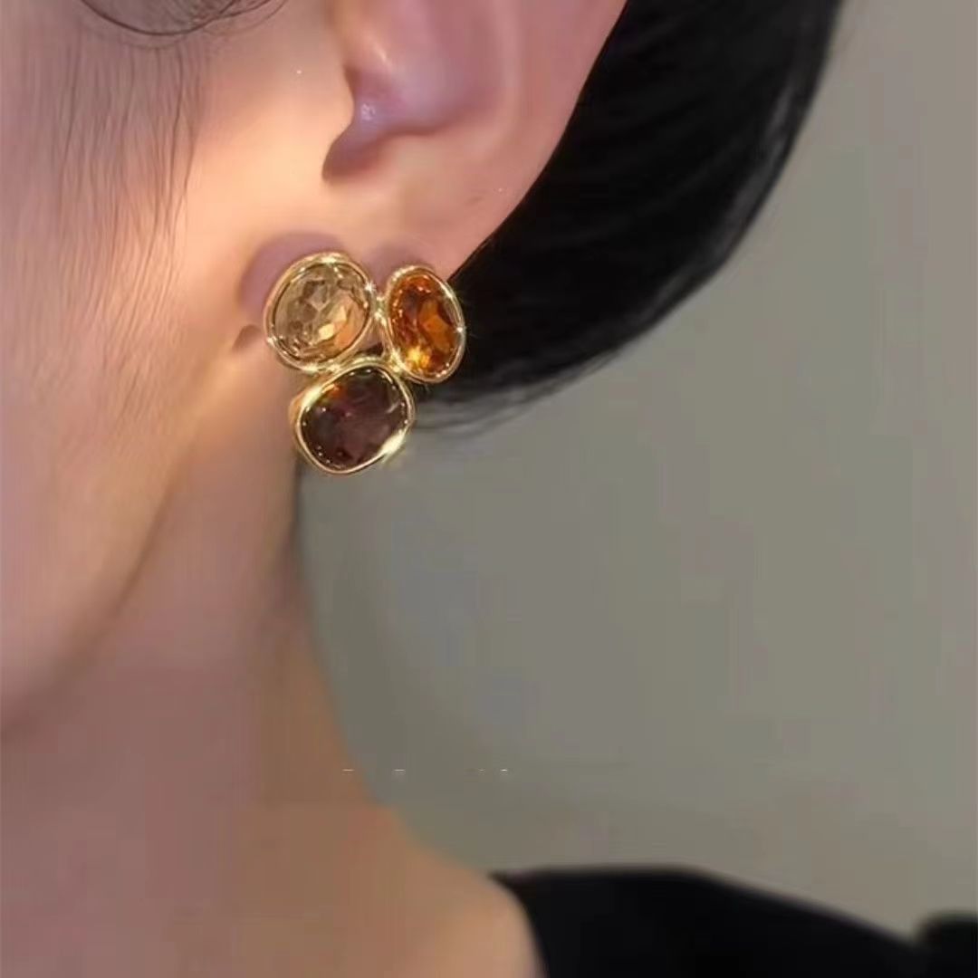 1 Pair Elegant Irregular Plating Inlay Alloy Rhinestones Gold Plated Ear Studs display picture 4