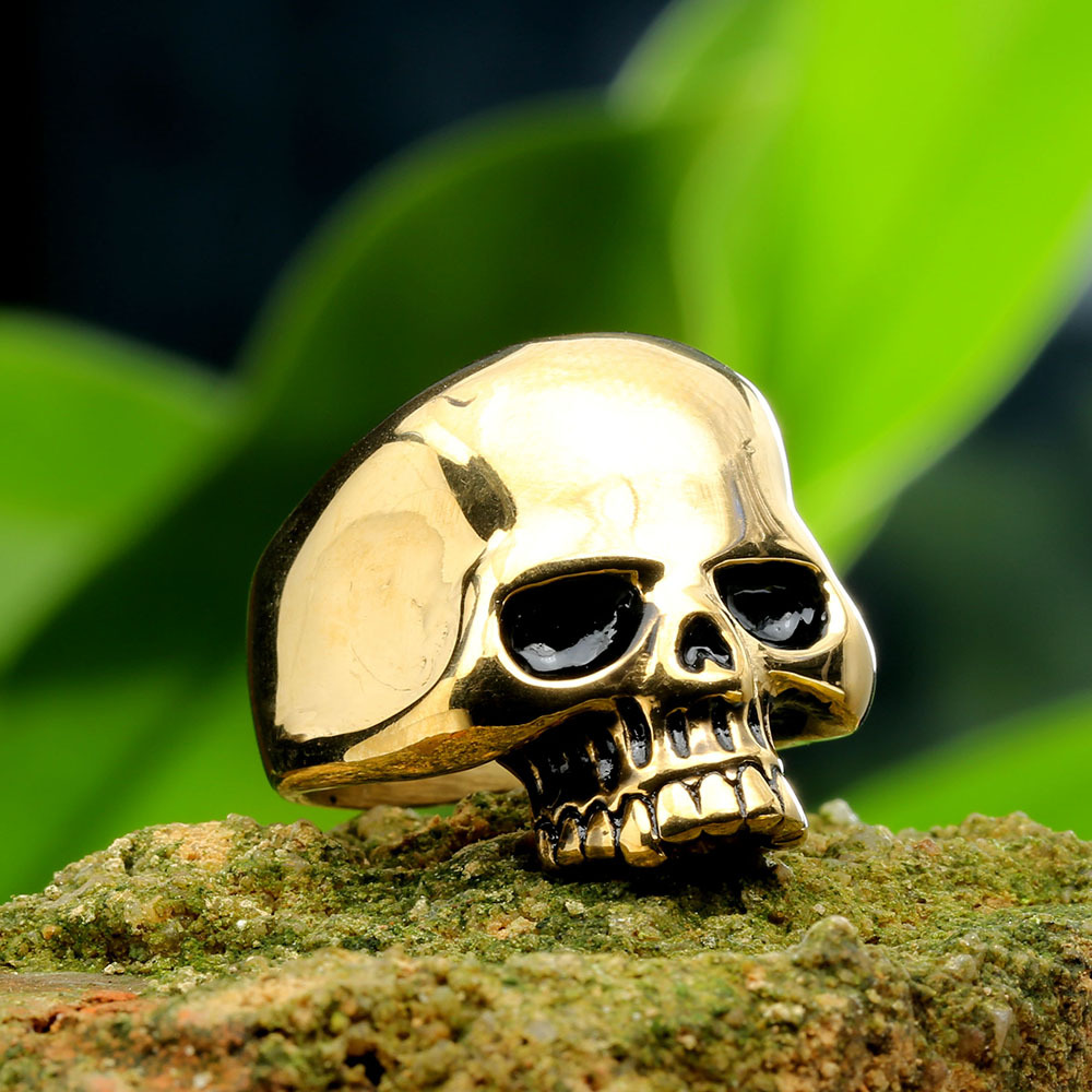 Vintage Style Rock Punk Skull Stainless Steel Polishing None 18K Gold Plated Rhodium Plated Men's Rings display picture 4