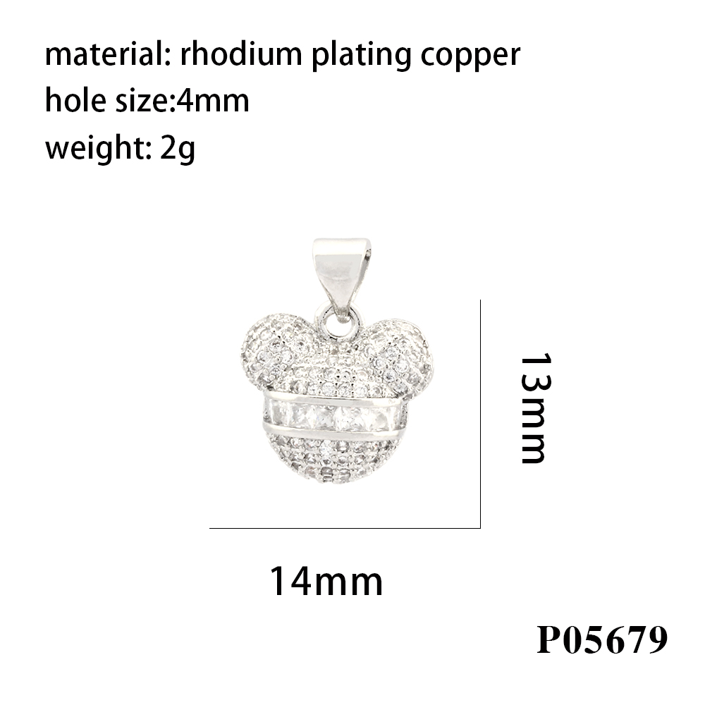 Cute Streetwear Cartoon Copper Plating Inlay Zircon 18k Gold Plated Charms display picture 9