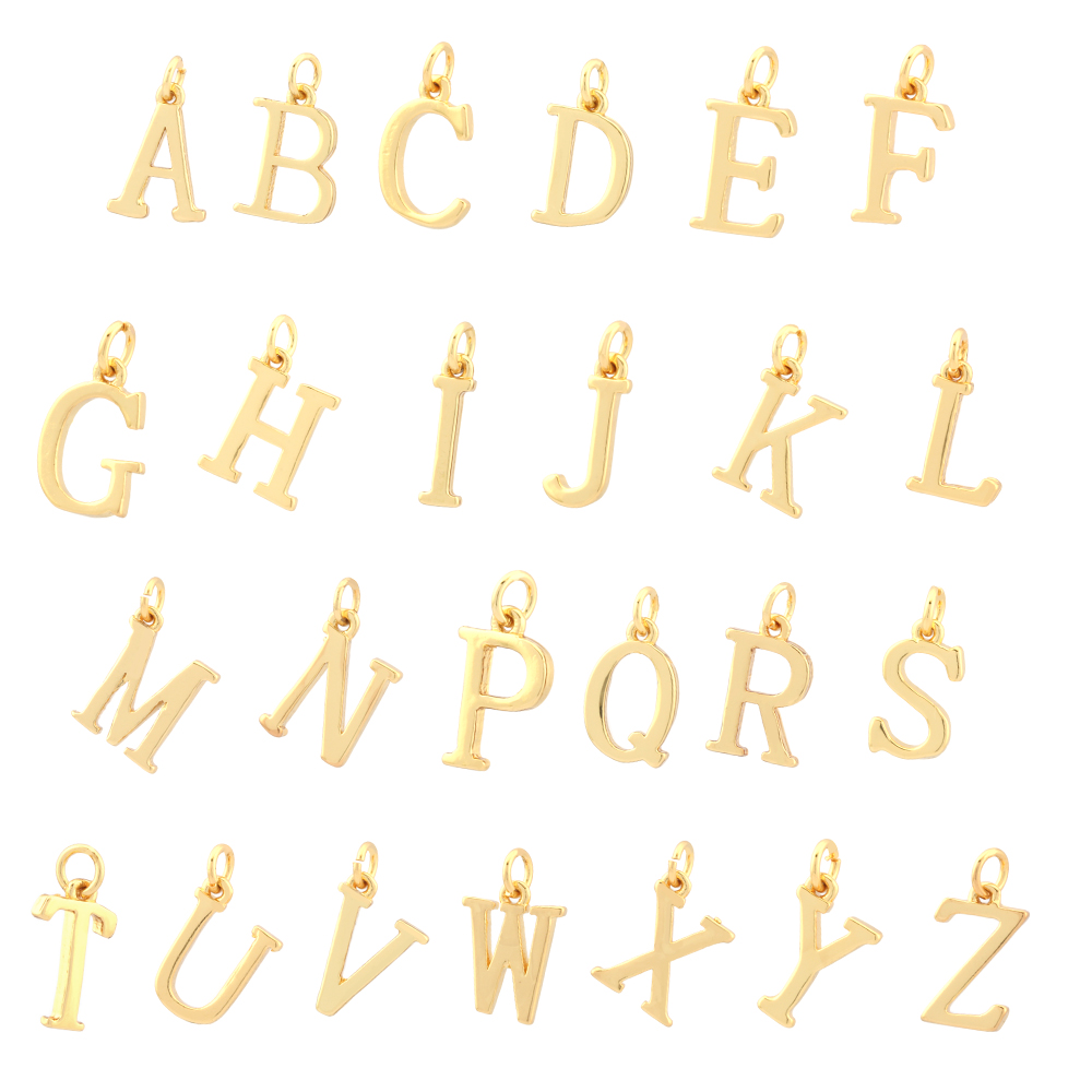 Simple Style Letter Copper Plating 18k Gold Plated Charms display picture 28