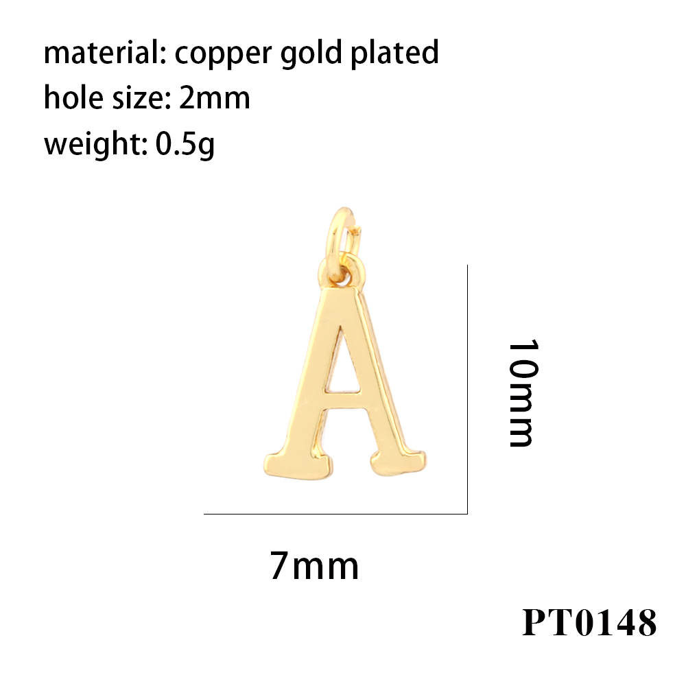 Simple Style Letter Copper Plating 18k Gold Plated Charms display picture 3